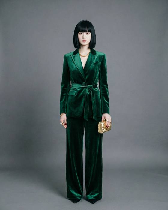 Option: the green velvet suit
