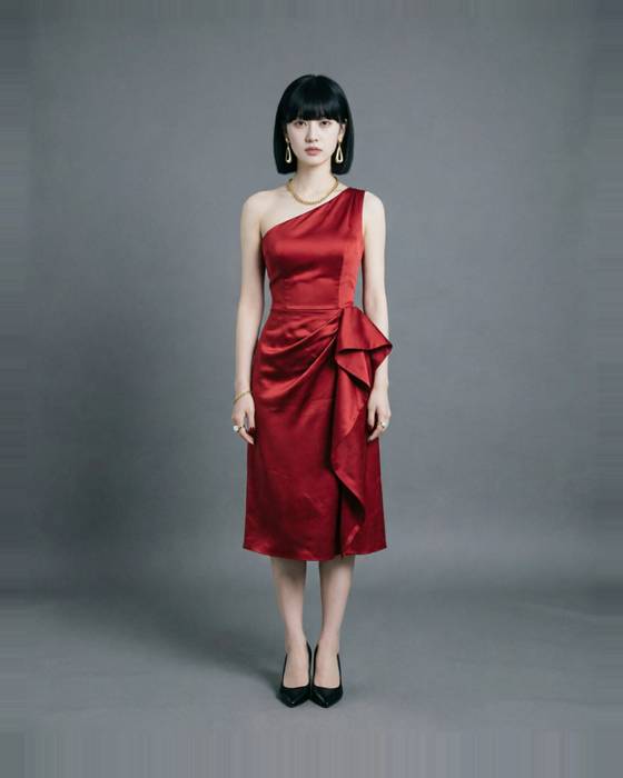 Option: the red silk dress