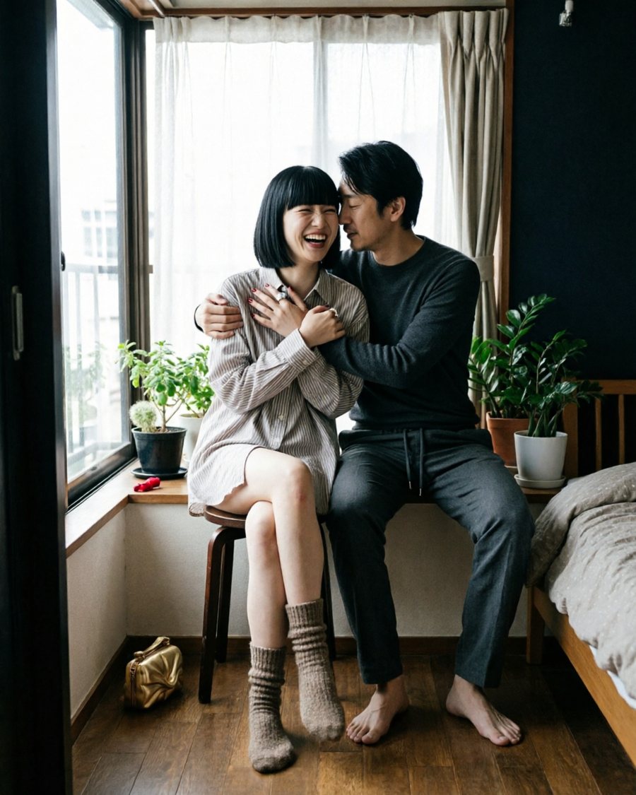 The first reference is the petite woman with the blunt black bob and full fringe