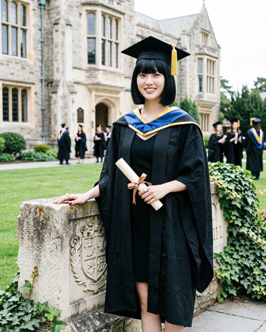 This is the petite woman with the blunt black bob and full fringe
