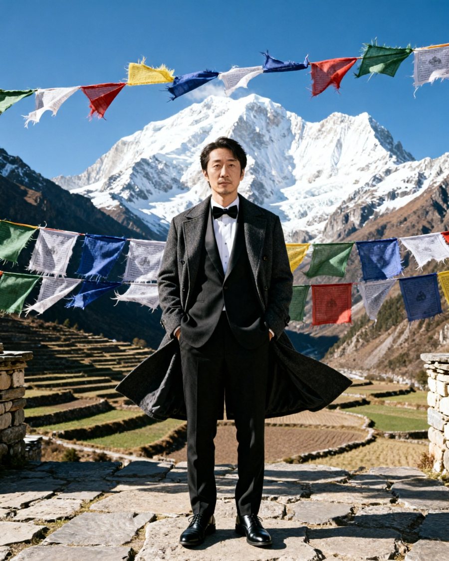 This is the groom, a man with short dark hair in his thirties